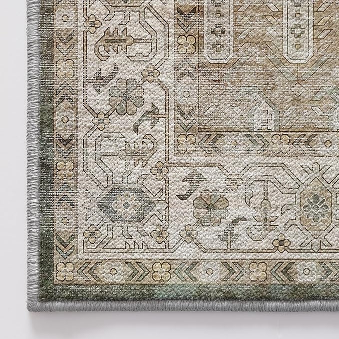 LUMI 5x8 Washable Area Rug for Living Room, Ultra Soft Traditional Vintage Rugs Non Slip with Rubber Backing, Low Profile, High Traffic, Stain Resistant Carpets, Ideal for Bedroom, Dining Room, Indoor