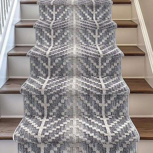 Well Woven Custom Size Hallway & Stair Runner- Harlow Rhodes Grey 31 Inches Wide x 60 Feet Long Runner (31" x 60') Runner Rug - Contemporary Design, Ultra-Soft, Easy-Clean