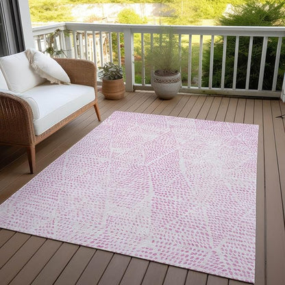 Addison Rugs Chantille ACN591 Pink 5' x 7'6" Indoor Outdoor Area Rug, Easy Clean, Machine Washable, Non Shedding, Bedroom, Living Room, Dining Room, Kitchen, Patio Rug