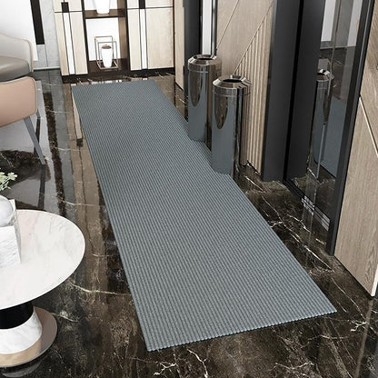 Ottomanson 2' x 29' Hallway Runner with Scraper Pile Extra Durable Non-Slip Rug Mat for Indoor & Outdoor Use - Ideal for Kitchen, Entryway, Patio & Garage - High-Traffic Carpet, Gray