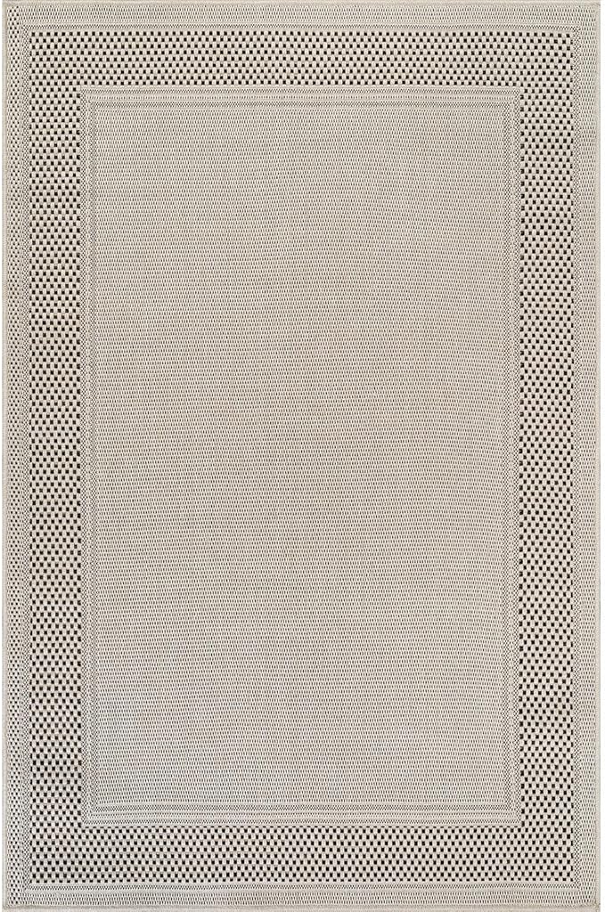 CAMILSON Easy Jute Rug 6x9, Indoor Outdoor Off-White Color Fiber Area Rugs for Entry, Living Room and Farmhouse Rug, Bordered Boho Woven Design, Easy-Cleaning, Washable Outside Carpet (6 x 9)