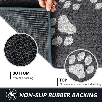 Timo Indoor Door Mat, Front Door Mat 32"x48" Non-Slip Rubber Backing Absorbent Resist Dirt Entrance Rug, Washable Low-Profile Inside Entry Door Rugs for Entryway, Dog Door Mats, Grey