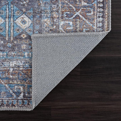 Bloom Rugs Washable 5' x 7' Rug - Slate Gray/Blue Traditional Area Rug for Living Room, Bedroom, Dining Room, and Kitchen - Exact Size: 5' x 7'