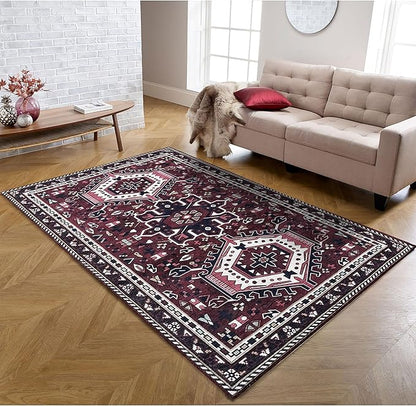 Fame Living Washable Area Rug. Modern Farmhouse. Vintage. Turkish. Bohemian. Distressed. Oriental. Traditional. Rugs for Living Room. Dining. Bedroom. Office. Entryway. Foyer. (851RR, 5' x 6'9")