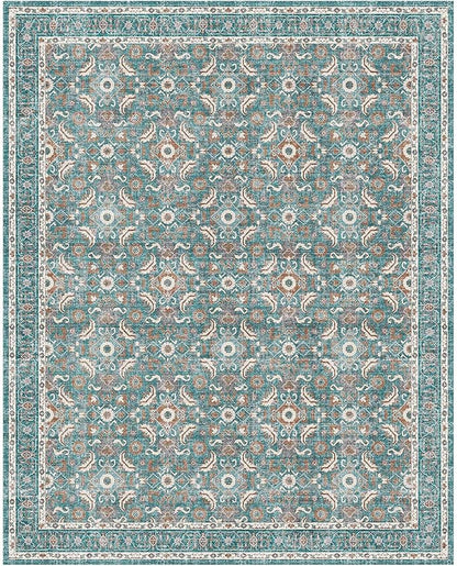 WITSHOCK Living Room Area Rugs 8x10: Soft Non-Slip Backing Washable Rugs Vintage Large Carpet for Bedroom Office Dining Room Kitchen Stain Resistant Home Decor Rug