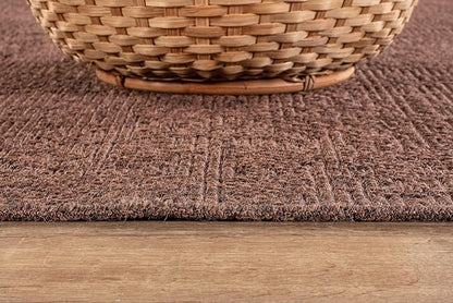 CAMILSON Easy Jute Rug 5x7, Indoor Outdoor Brown Color Fiber Area Rugs for Living Room Patio and Kitchen Rug, Solid Boho Woven Design, Easy-Cleaning, Washable Outside Carpet Alfombras (5 x 7)