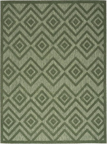 Nourison Home Versatile Green 4' x 6' Area Rug - Easy Clean, Non Shedding, Bed Room, Living Room, Dining Room, Kitchen (4' x 6')