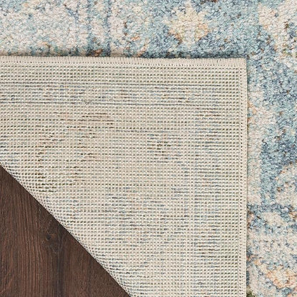 Nourison Home Astra Machine Washable Light Blue 7'10" x 10' Area Rug - Easy Clean, Non Shedding, Bed Room, Living Room, Dining Room, Kitchen (8' x 10')