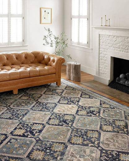Loloi Jocelyn Collection JOC-02 Navy/Blue 9'-6" x 12'-6" .38" Thick Area Rug