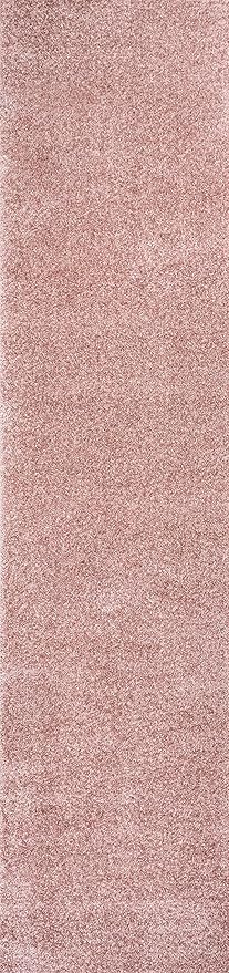 JONATHAN Y Haze Solid Low-Pile Pink Runner Rug 2x10, Coastal,Bohemian,Minimalist,Classic, Easy-Cleaning for Living Room,Bedroom,Kitchen,Pet Friendly,Non-Shedding (SEU100P-210)