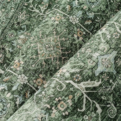 Green Area Rug 4x6 Washable Office Entryway Carpet Soft Vintage Indoor Kitchen Living Room Door Mat Traditional Retro Distressed Thicker Throw Small Rug Bedroom Dining Room Bathroom