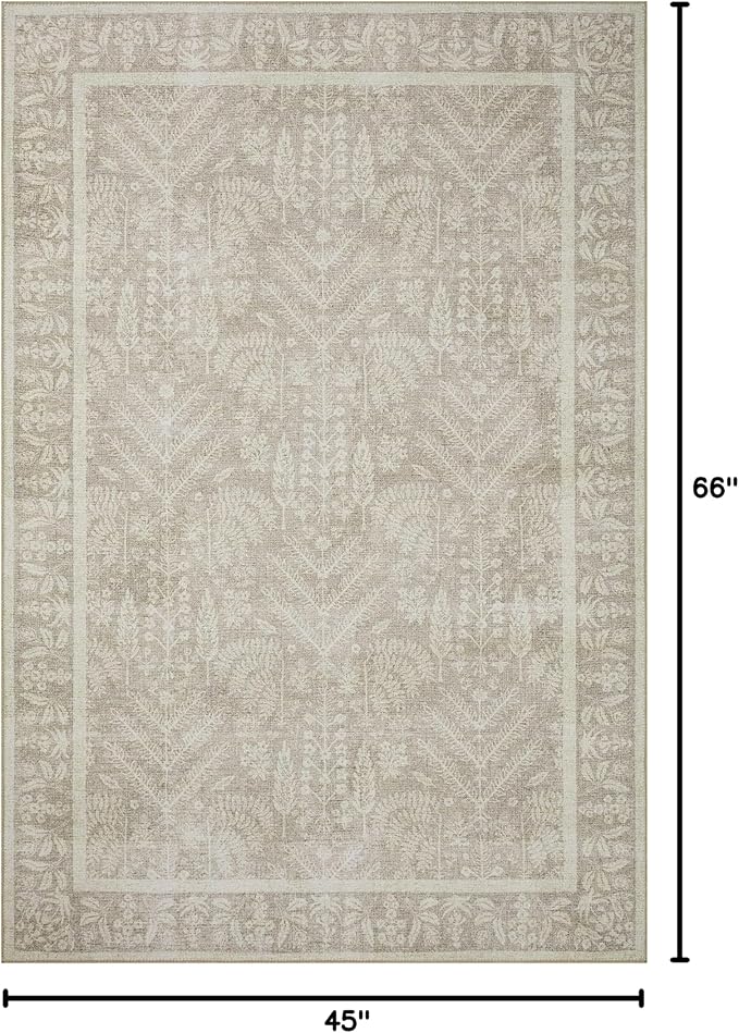 Loloi Rifle Paper Co. Maison Collection MAO-02 Bough Natural 3'-9" x 5'-6", .19" Pile Height, Accent Rug