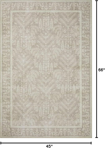Loloi Rifle Paper Co. Maison Collection MAO-02 Bough Natural 3'-9" x 5'-6", .19" Pile Height, Accent Rug
