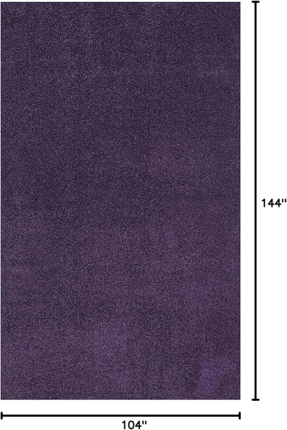 Eyely UES100N-9 Supersoft Haze Solid Low-Pile Indoor Area Rug Casual;Contemporary;Solid;Traditional, Bedroom, Kitchen, Living Room, Easy-Cleaning, Non-Shedding, 9 X 12, Purple
