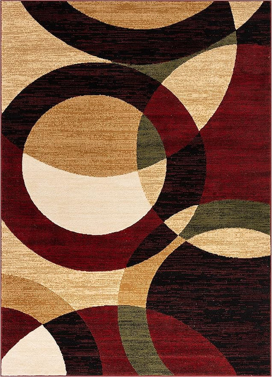 Well Woven Dulcet Bingo Red Modern Geometric Area Rug (5'3" x 7'3")