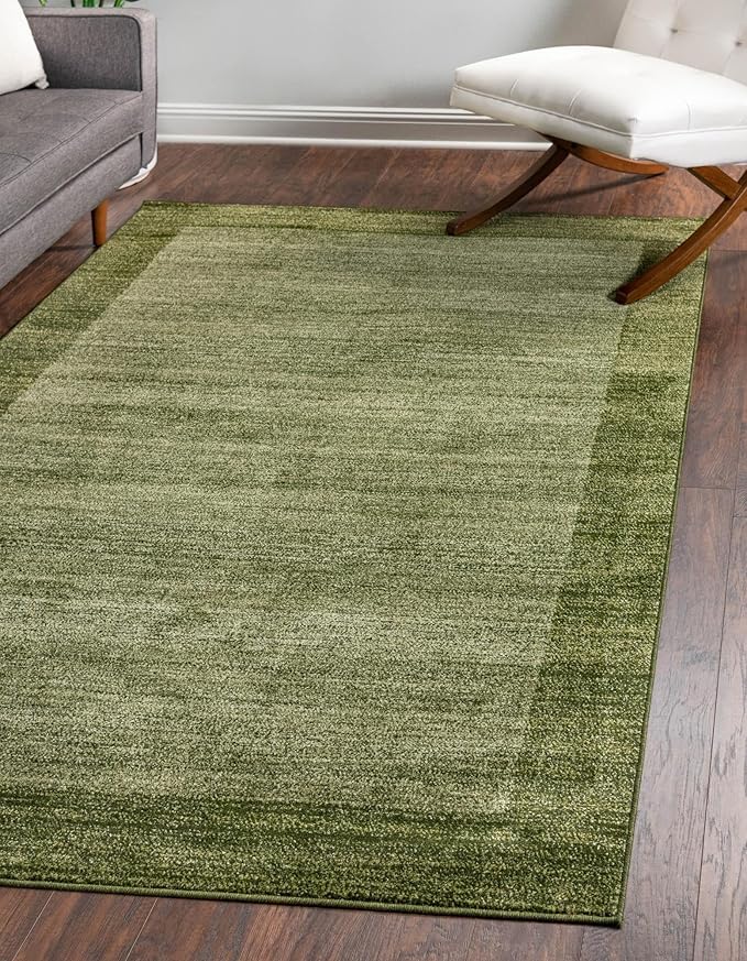 Rugs.com Angelica Collection Rug – 7' x 10' Light Green Medium Rug Perfect for Bedrooms, Dining Rooms, Living Rooms
