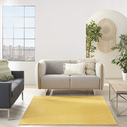 Nourison Home Nourison Essentials Yellow 4' x 6' Area Rug - Easy Clean, Non Shedding, Bed Room, Living Room, Dining Room, Kitchen (4' x 6')
