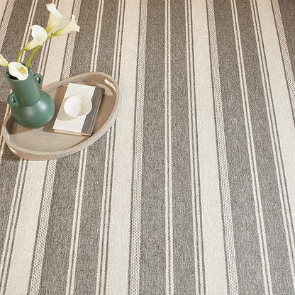 Dash & Albert Bowman Stripe Grey Machine Washable Rug, Runner-2.5 X 8 Feet, Grey Stripe Pattern