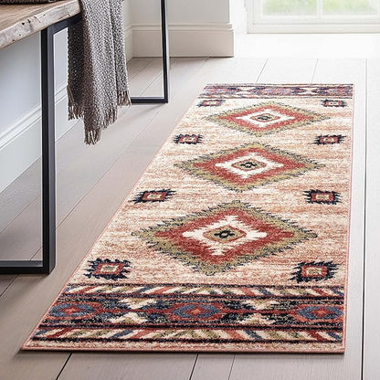 Well Woven Tulsa Lea Cream Traditional Southwestern Tribal 2X7 (2'3" x 7'3") Runner Rug