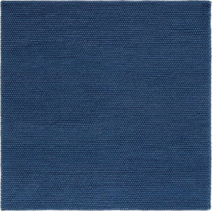 SAFAVIEH Natura Collection Area Rug - 6' Square, Navy & Blue, Handmade Wool Blend, Textured Design, Ideal for Living Room, Bedroom, Dining Space (NAT620M)
