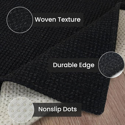 IOHOUZE Washable Area Rug 3x5 Non Slip Rubber Backed Woven Rugs for Entryway Rugs Indoor Outdoor Doormat Throw Rug Floor Carpet for Entrance Kitchen Front Door, Black/Grey