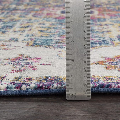 Livabliss Odelia Vintage Bohemian Runner Area Rug,2'7" x 7'3",Purple/Grey
