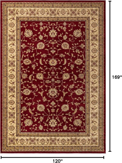 Unique Loom Voyage Collection Traditional Oriental Classic Intricate Design Area Rug (10' 0 x 14' 0 Rectangular, Red/Gold)