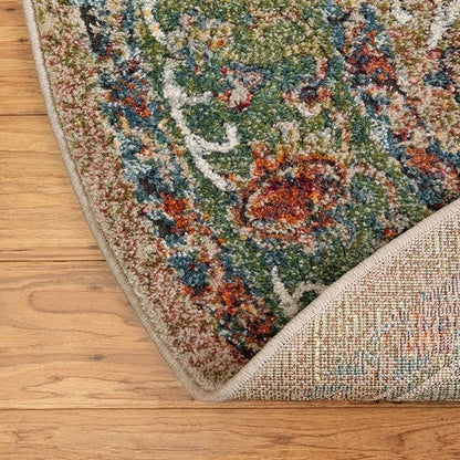 Unique Loom Isabella Collection Area Rug - Rossellini (4' x 6' Oval, Green/ Blue)