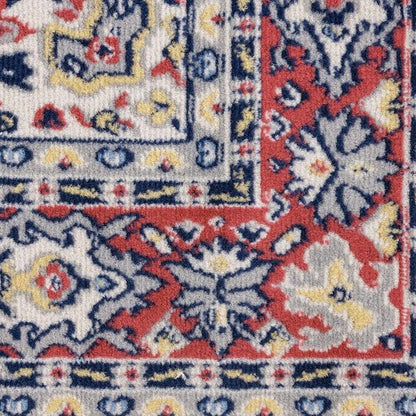Home Dynamix Premium Sakarya Traditional Medallion Border Area Rug, Ivory/Red, 5'3"x7'5" Rectangle