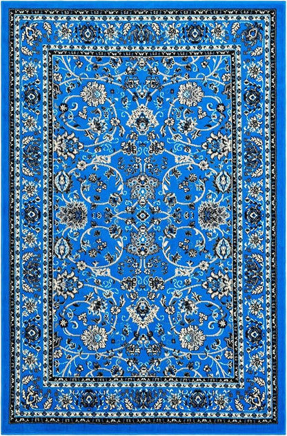 Unique Loom Sialk Hill Collection Area Rug - Washington (5' 3" x 8' Rectangle Dark Blue/Black)