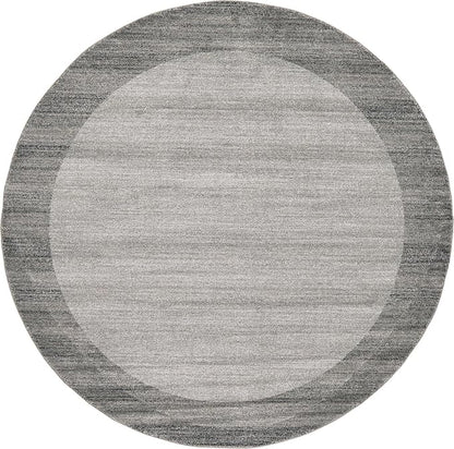 Rugs.com Angelica Collection Rug – 8 Ft Round Light Gray Medium Rug Perfect for Kitchens, Dining Rooms