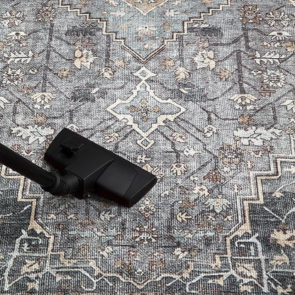 Keen Home Design 4x6 Rug - Machine Washable Area Rug with Non-Slip Backing, Ideal for Living Room, Dining Room, Bedroom - Vintage, Easy Clean, Durable, Low Pile Rug - (4' x 6')
