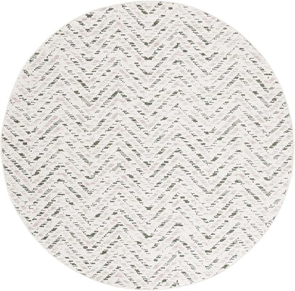 SAFAVIEH Adirondack Collection Round Rug - 6' Round, Ivory & Dark Green, Transitional Design, Stain Resistant, Ideal for High Traffic Areas in Living Room, Bedroom & Dining Room (ADR104X-6R)