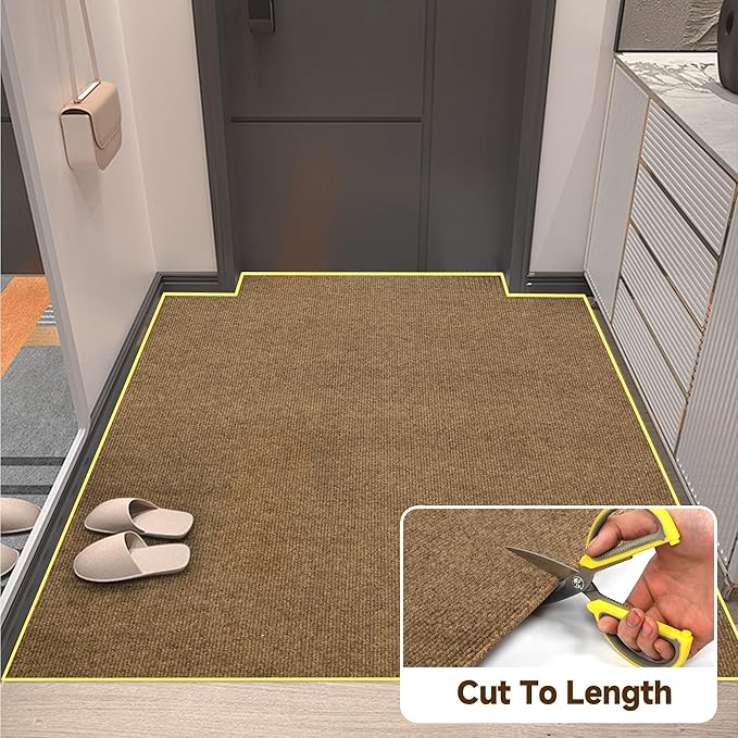 jxgzyy Runner Rugs 2'11" x 9'10", Non Slip Entrance Doormat, Thickness Indoor Outdoor Carpet Runner with Rubber Backing, Waterproof Custom Size Heavy Duty Floor Mat for Hallway Laundry Patio Kitchen