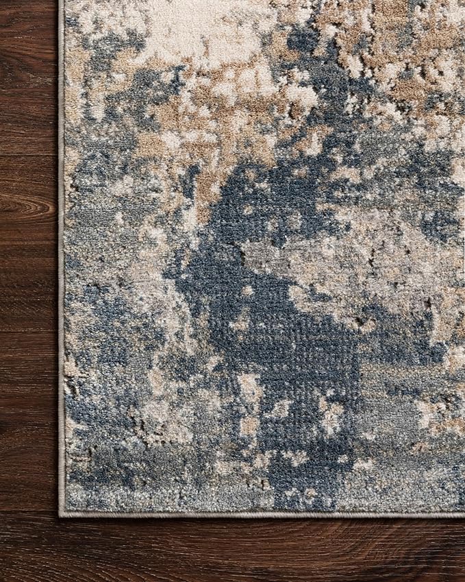 Loloi Teagan Collection TEA-06 Sand/Mist 5'-3" x 7'-6" Area Rug, Large, Soft Neutral Rug, High-Traffic for Living Room, Bedroom, Home Office, Dining Area