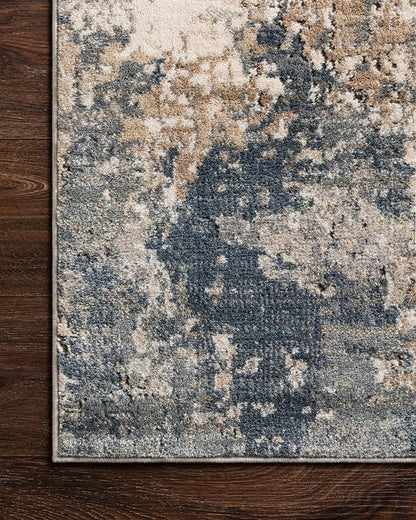 Loloi Teagan Collection TEA-06 Sand/Mist 5'-3" x 7'-6" Area Rug, Large, Soft Neutral Rug, High-Traffic for Living Room, Bedroom, Home Office, Dining Area