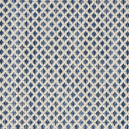 Nourison Home Courtyard Ivory Blue 8' x Square Area Rug - Easy Clean, Non Shedding, Bed Room, Living Room, Dining Room, Kitchen (8' x Square)