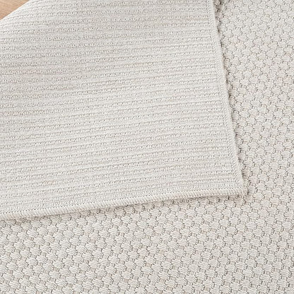 CAMILSON Easy Jute Rug 8x10, Indoor Outdoor Off-White Farmhouse Area Rugs for Living Room Patio and Kitchen Rug, Solid Woven Design, Easy-Cleaning, Non Slip Washable Outside Carpet Alfombras (8 x 10)
