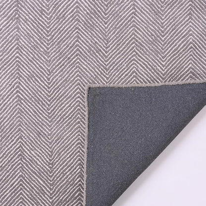 Modern Herringbone Chevron Collection Handcrafted Wool Area Rug - Durable, Zigzag Pattern, for High Traffic, Contemporary Design for Living Room, Bedroom, Dining Room Decor (Smoke Grey, 3' x 5')