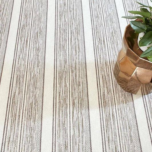 Dash & Albert Ellington Stripe Grey Machine Washable Rug, 3 X 5 Feet, Grey Stripe Pattern