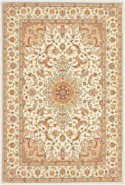 COMSLE Boho Area Rug, 2 x 3 Ft Machine Washable Rugs for Entryway Faux Wool Small Rugs Distressed Throw Rug Non-Slip Floor Carpet for Indoor Bedroom Kitchen Living Room