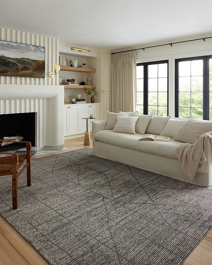 Loloi Kamala Collection KAM-06 Charcoal/Ivory 9'-2" x 13' Area Rug