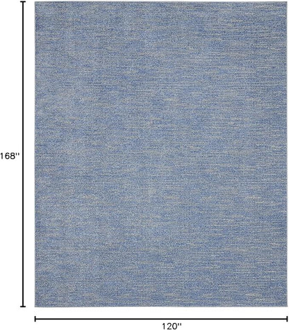 Nourison Home Nourison Essentials Blue Grey 10' x 14' Area Rug - Easy Clean, Non Shedding, Bed Room, Living Room, Dining Room, Kitchen (10' x 14')