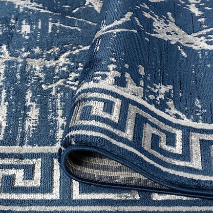 GLORY RUGS Area Rugs Marble 5x7 Navy Gray Carpet Modern Abstract Rug Living Room Dining Bedroom Rug