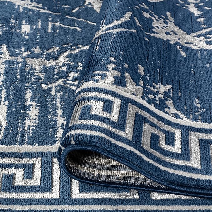 GLORY RUGS Area Rugs Marble 8x10 Navy Gray Carpet Modern Abstract Rug Living Room Dining Bedroom Rug