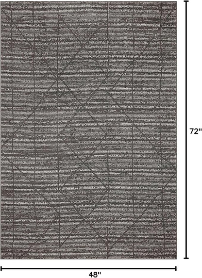 Loloi Kamala Collection KAM-06 Charcoal/Ivory 4'-0" x 6'-0" Accent Rug