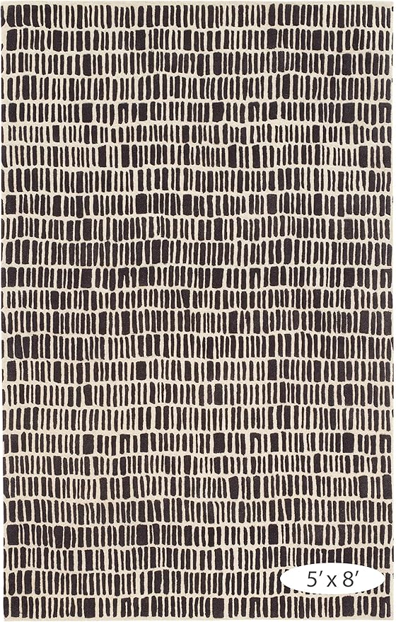 Dash and Albert Roark Wool Area Rug - 9.5 X 13.5 Charcoal Geometric Hand Tufted Accent Rug - Durable, High Traffic Areas Hallway, Living Room, Stairs - Premium Luxury Hotel Quality Soft Breathable