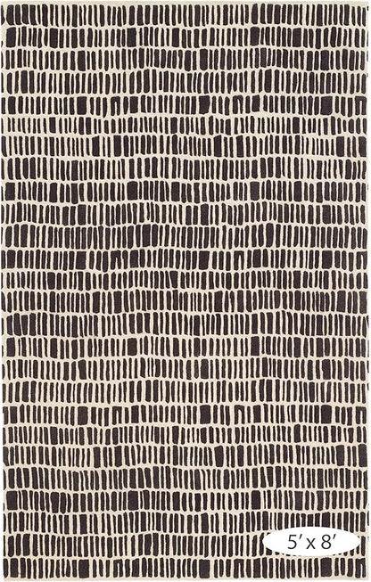 Dash and Albert Roark Wool Area Rug - 5' x 8' Charcoal Geometric Hand Tufted Accent Rug - Durable, High Traffic Areas Hallway, Living Room, Stairs - Premium Luxury Hotel Quality Soft Breathable