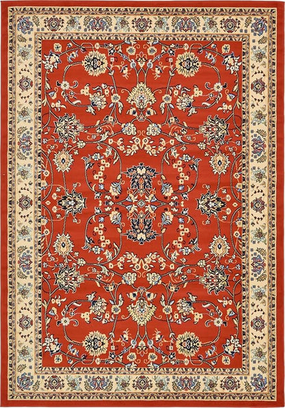 Unique Loom Sialk Hill Collection Area Rug - Washington (7' 1" x 10' Rectangle Terracotta/Cream)