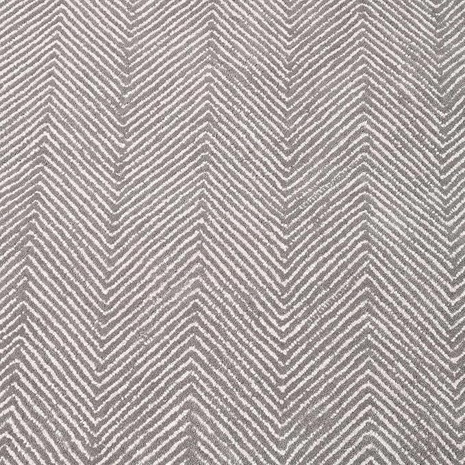 Modern Herringbone Chevron Collection Handcrafted Wool Area Rug - Durable, Zigzag Pattern, for High Traffic, Contemporary Design for Living Room, Bedroom, Dining Room Decor (Smoke Grey, 5' x 8')